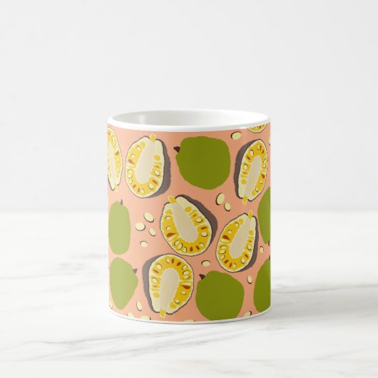 Tropical Summer Jackfruits Pattern - Exotic Frucht Kaffeetasse (Mittel)