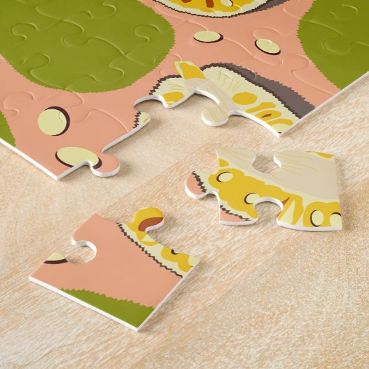 Tropical Summer Jackfruits Pattern - Exotic Frucht Puzzle (Seite)