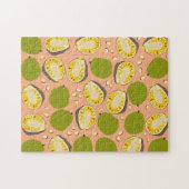 Tropical Summer Jackfruits Pattern - Exotic Frucht Puzzle (Horizontal)