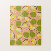 Tropical Summer Jackfruits Pattern - Exotic Frucht Puzzle (Vertikal)