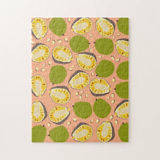 Tropical Summer Jackfruits Pattern - Exotic Frucht Puzzle (Vertikal)