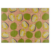 Tropical Summer Jackfruits Pattern - Exotic Frucht Schneidebrett (Vorderseite)