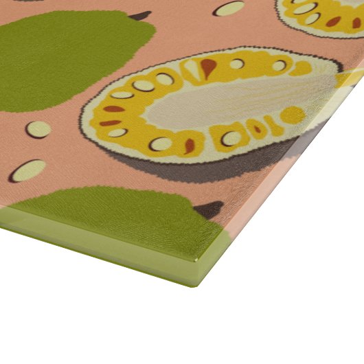 Tropical Summer Jackfruits Pattern - Exotic Frucht Schneidebrett (Ecke)