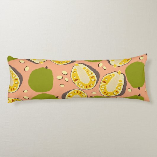 Tropical Summer Jackfruits Pattern - Exotic Frucht Seitenschläferkissen (Rückseite)