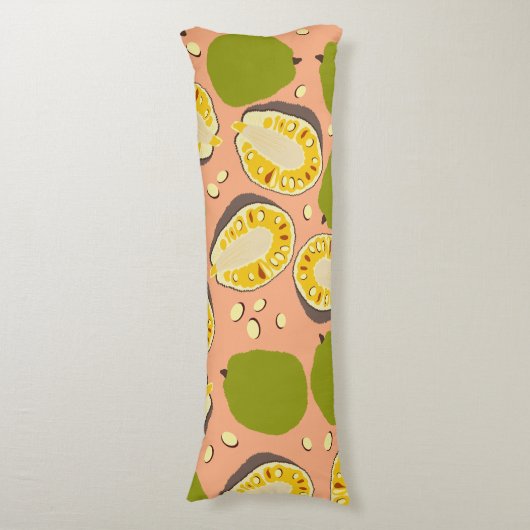 Tropical Summer Jackfruits Pattern - Exotic Frucht Seitenschläferkissen (Vorderseite Vertikal)