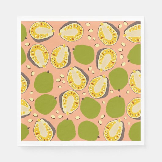 Tropical Summer Jackfruits Pattern - Exotic Frucht Serviette (Vorderseite)