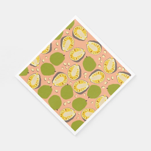 Tropical Summer Jackfruits Pattern - Exotic Frucht Serviette (Ecke)