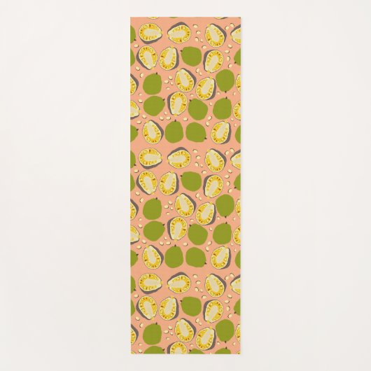 Tropical Summer Jackfruits Pattern - Exotic Frucht Yogamatte (Vorderseite)