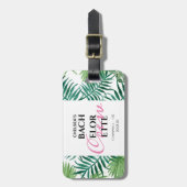 Tropical Summer Leaf Bachelorette Crew Party Gepäckanhänger (Vorderseite vertikal)