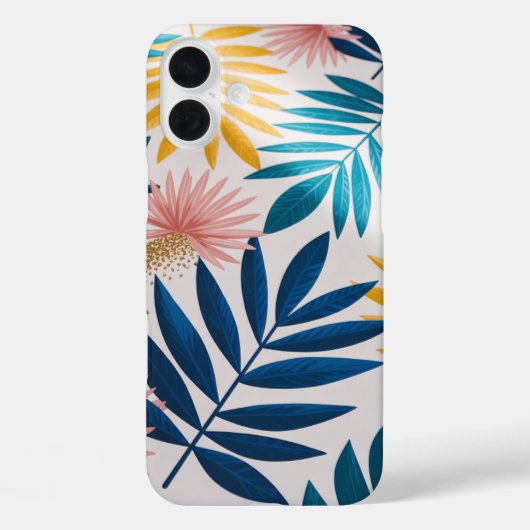 Tropical Summer Leaves Bright Phone Case (Rückseite)