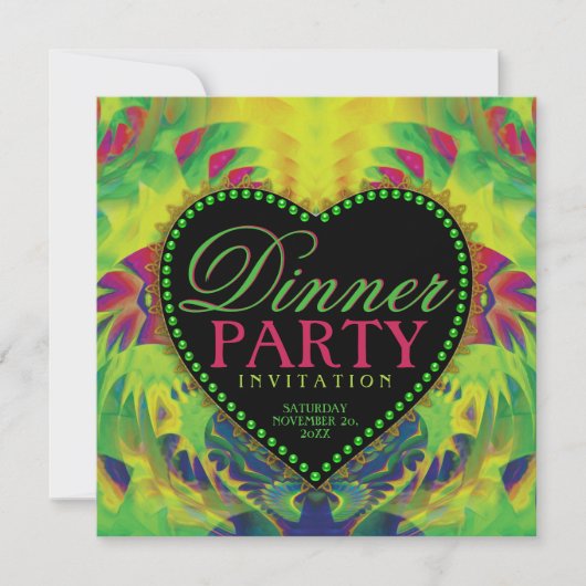 Tropical Summer Liebe Dinner Party Einladungen (Vorderseite)