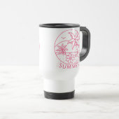 Tropical Summer Line-Art Reisebecher (VorderseiteRechts)