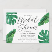 Tropical Summer Monstera Blätter Brautparty Einladung (Vorderseite)