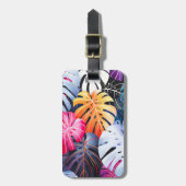 Tropical Summer Monstera Blätter Gepäckanhänger (Vorderseite vertikal)
