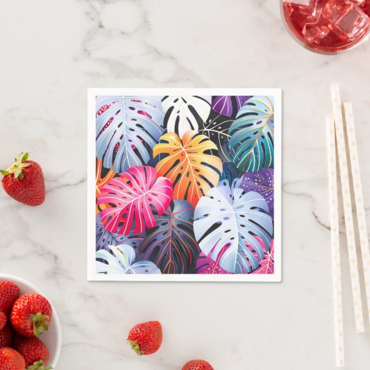 Tropical Summer Monstera Blätter Serviette (Beispiel)