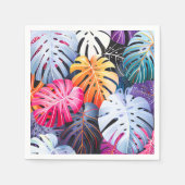 Tropical Summer Monstera Blätter Serviette (Vorderseite)
