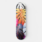 Tropical Summer Monstera Blätter Skateboard (Vorderseite)