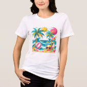 Tropical Summer Mood – Fun & Bright T-Shirt Design Tri-Blend Shirt (Vorderseite)