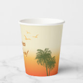 Tropical Summer Orange Sunset Sky Birthday Pappbecher (Rückseite)