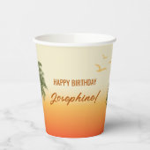Tropical Summer Orange Sunset Sky Birthday Pappbecher (Links)