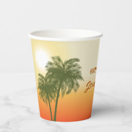 Tropical Summer Orange Sunset Sky Birthday Pappbecher
