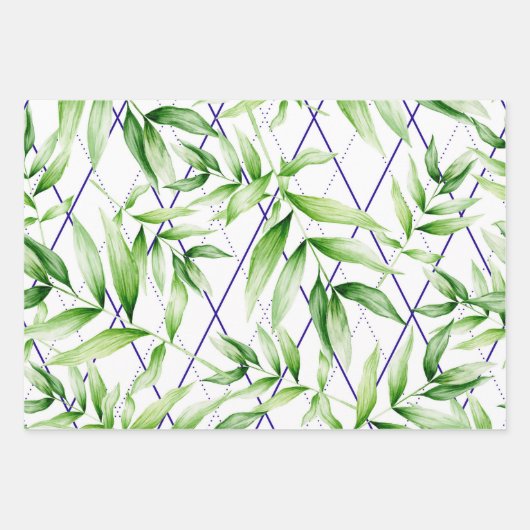 Tropical Summer Palm Blätter Muster (Vorderseite)