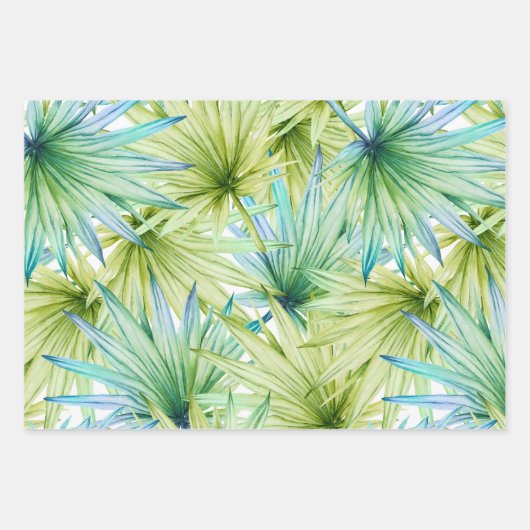 Tropical Summer Palm Blätter Muster (Vorderseite 3)