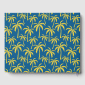 Tropical Summer Palm Tree Urlaub Blau Gelb Gästebuch (Rückseite)