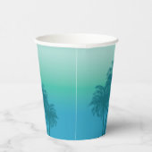 Tropical Summer Palm Trees Aqua Blue Sky Birthday Pappbecher (Rechts)