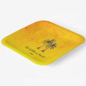 Tropical Summer Palm Trees Swim Pool Party Gold Pappteller (Gewinkelt)