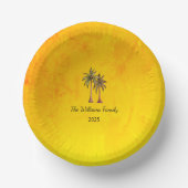 Tropical Summer Palm Trees Swim Pool Party Gold Pappteller (Vorderseite)