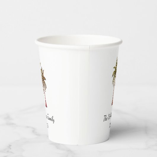 Tropical Summer Palm Trees Swim Pool Party Pappbecher (Rechts)