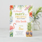 Tropical Summer Party Card für Mädchen Einladung (Stehend Vorderseite)