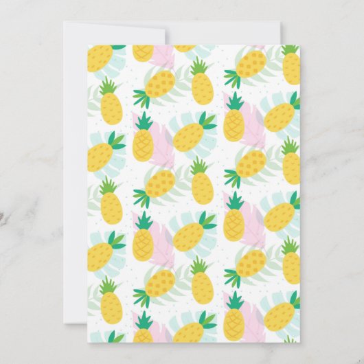 Tropical Summer Party Card für Mädchen Einladung (Rückseite)