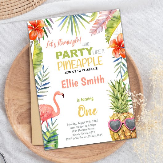 Tropical Summer Party Card für Mädchen Einladung