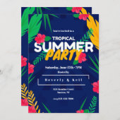 Tropical Summer Party Einladung (Vorne/Hinten)