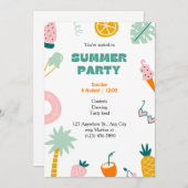 Tropical Summer Party Einladung (Vorne/Hinten)