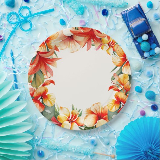 Tropical Summer Party Paper Plate Pappteller (Party)