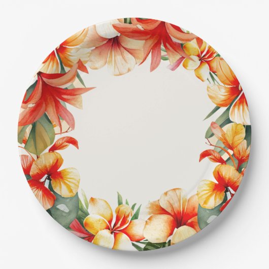 Tropical Summer Party Paper Plate Pappteller (Vorderseite)
