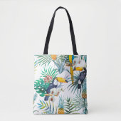 Tropical summer Pineapple Parrot Bird watercolor Tasche (Vorderseite)