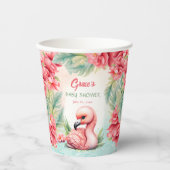 Tropical Summer Pink Flamingo Girl Babydusche Pappbecher (Vorderseite)