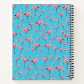 Tropical Summer Pink Flamingo Muster Notebook Notizblock (Rückseite)