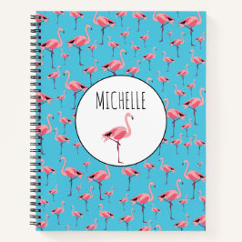 Tropical Summer Pink Flamingo Muster Notebook Notizblock