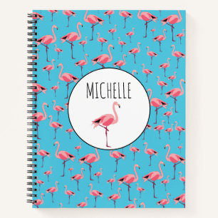 Tropical Summer Pink Flamingo Muster Notebook Notizblock