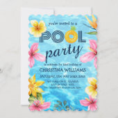 Tropical Summer Pool Geburtstagsparty Einladung (Vorderseite)