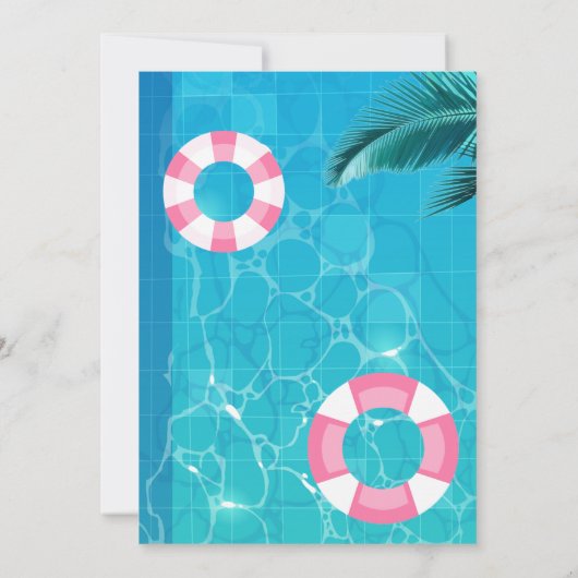 Tropical Summer Pool Party Einladung (Rückseite)
