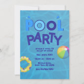 Tropical Summer Pool Party Einladung (Vorderseite)