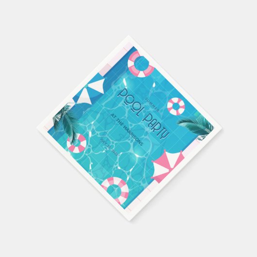 Tropical Summer Pool Party Serviette (Ecke)