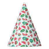 Tropical Summer Red & Green Watermelon Muster Partyhütchen (Rückseite)