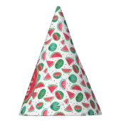 Tropical Summer Red & Green Watermelon Muster Partyhütchen (Rechts)